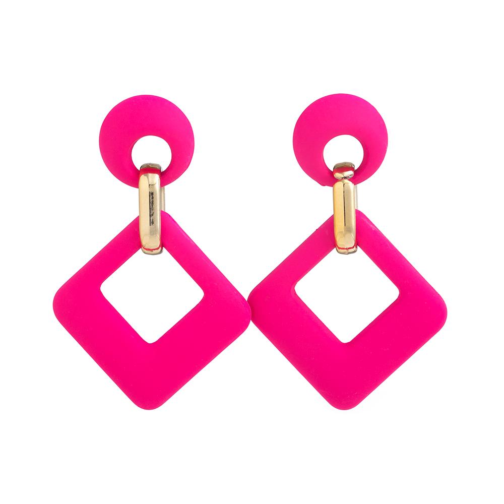 Pinkdudu 2024 Новые 12-цветные квадратные акриловые серьги-подвески, легкие роскошные многоцветные геометрические серьги для женщин, ювелирные изделия PD1488