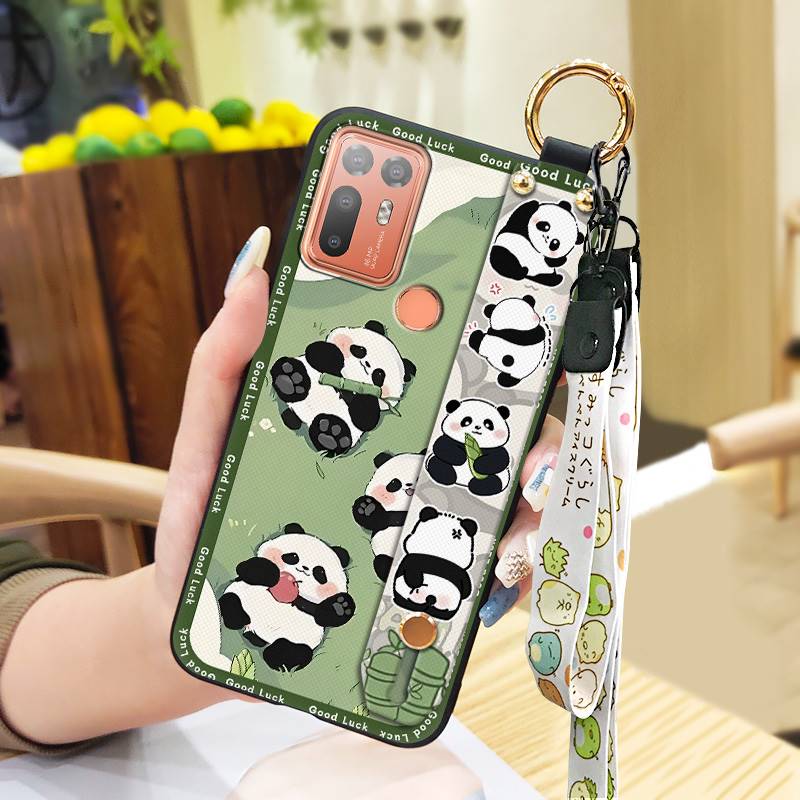 Wrist Strap Shockproof Phone Case For HTC Desire 20 Plus/D20+ Anti-dust Wristband Durable Soft Case Anti-knock Kickstand