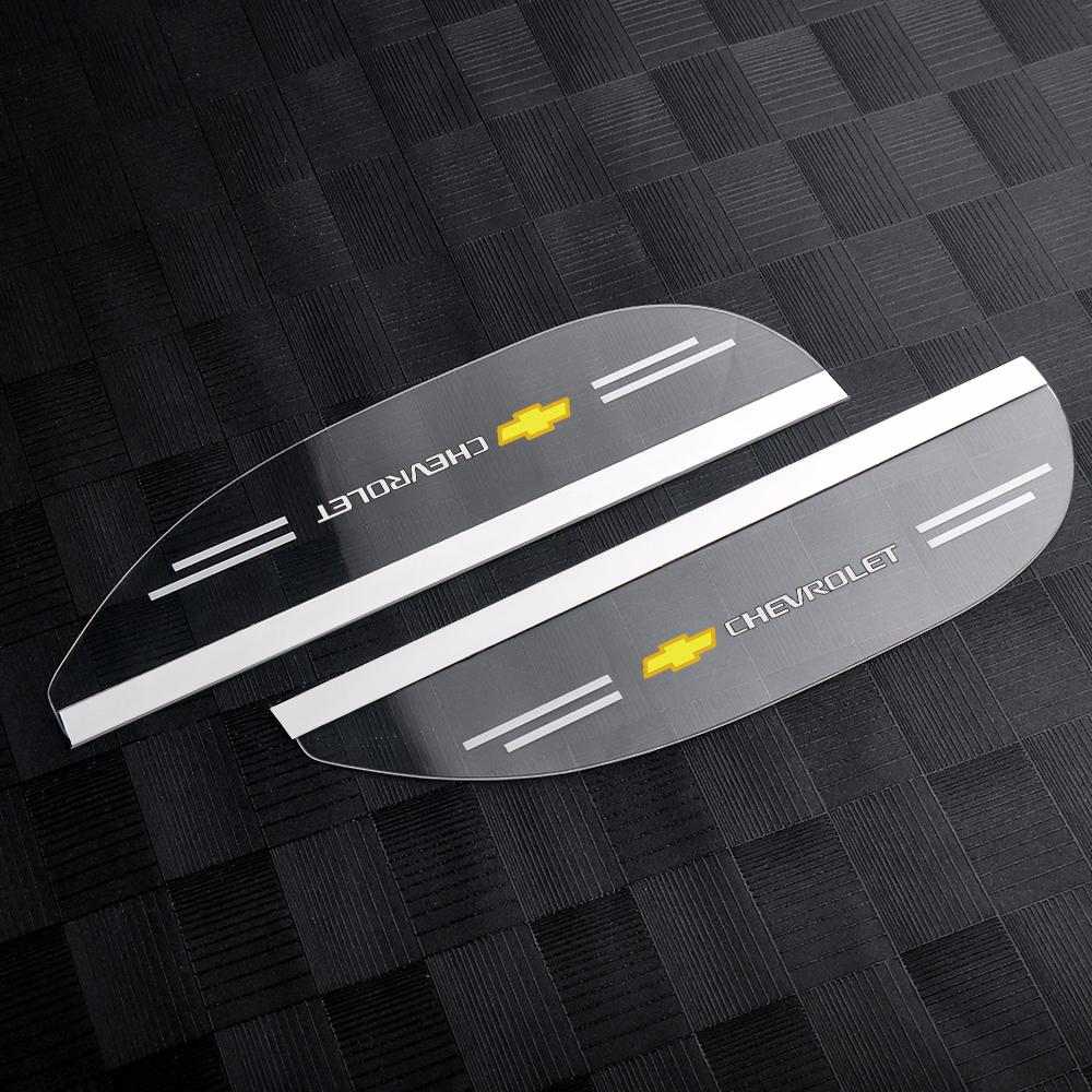 BQIXN1 2Pcs Car Rearview Mirror Rain Eyebrow PVC Sunshade Rainproof Sticker Accessory For Chevrolet Cruze Colorado Spark Captiva Malibu