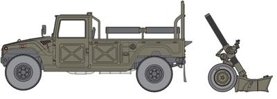 FineMolds Military Series Ground Force 120mm Mortar RT Mortar Towing Vehicle Пластиковая модель FM59 1/35 Self-Defense с Heavy