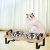 Elevated Cat Bowls Pet Feeder Watering Feeding Station 2 Pots Food Water Dish Raised Dog Bowl for