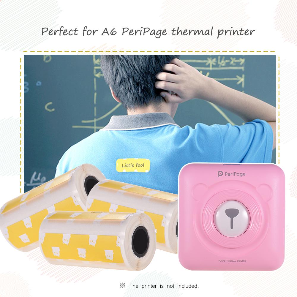 Симпатичные мультяшные прямые термоэтикетки в рулоне 57*30 мм(2,17*1,18 дюйма) Прочная клейкая наклейка с прозрачной печатью