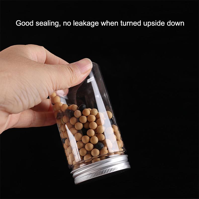 Aluminum Packing Bottle Pet Clear Empty Seal Bottle Circular Bucket Storage Biscuit Jar Food Grade Sealed Cans Tank Container