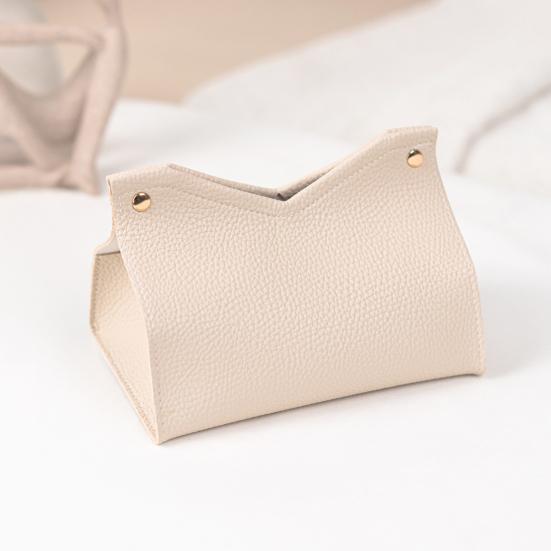 Tissue Box, Easy Open Waterproof PVC Leather Design, Simple Style Durable Anti-Crack Tissue Dispenser for Home Car Use