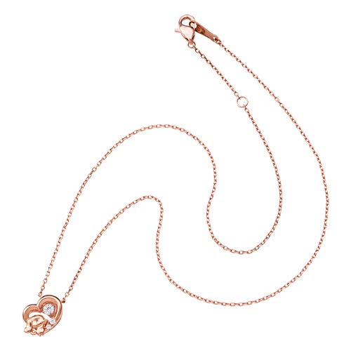 Cinnamoroll Sanrio Танцующий камень Ожерелье Открытое сердце Подвеска Розовое золото [Белый клевер] SACI-N052PG Женское