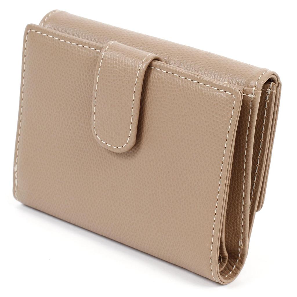 Бумажник двойного сложения с тиснением, чтобы царапины были менее заметны PH0537 Песочный шов 52915 [Kitamura] Бежевый/Слоновая кость