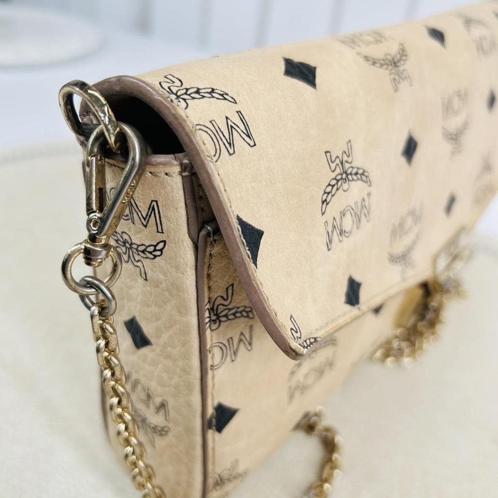 [Pre-Owned] Millie Visetos Monogram Envelope Bag Chain Bag Leather Crossbody Bag Small - Very Good #3A2DX9