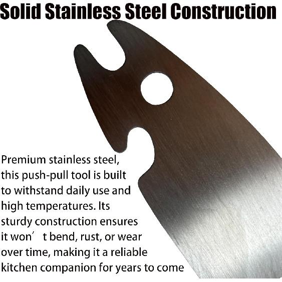 Stainless Steel Oven Rack Puller, 9.5 in Push Pull Tool for Air Fryer, Toaster Ovens, Kitchen Ovens/Essential Kitchen Gadget for Small Appliances