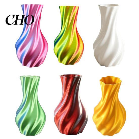Artificial Flower Holder 3D Printed Vase Decorative Spiral Modern Twisted for Living Lightweight Vessel Room, Shelf, Wedding & Dining Table