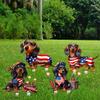 Декоративный садовый колышек на 4 июля, патриотичная табличка для двора в виде собаки-таксы, табличка для газона, патио ко Дню Независимости, декор для улицы на День памяти