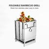 Wood Stove Stainless Steel Foldable Mini Charcoal Grill Lightweight Barbecue Grill for Camping Garden Outdoor Picnic