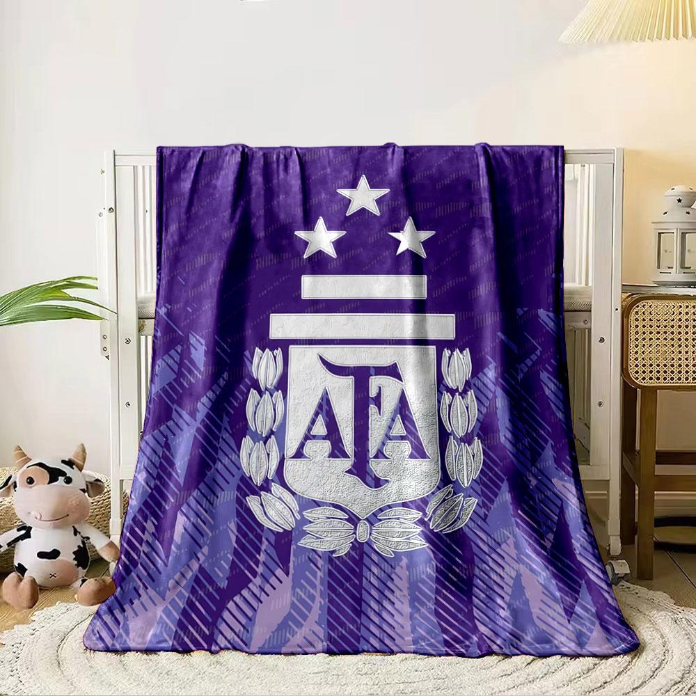 A stylized emblem with "AFA," stars, laurels, and abstract purple patterns. for all seasons blanket lunch break throw gift