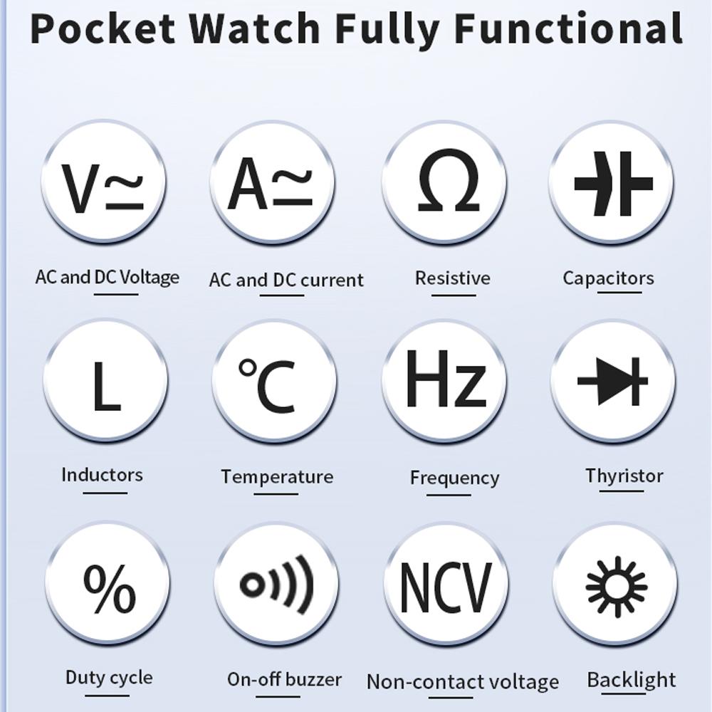 Цифровой мультиметр, ЖК-дисплей с подсветкой, ручной мультиметр, профессиональный, 6000 отсчетов, истинное среднеквадратичное значение