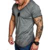 Fashion Men's Casual Tops V-neck T-shirt With Slim Fit And Premium Cotton Blend