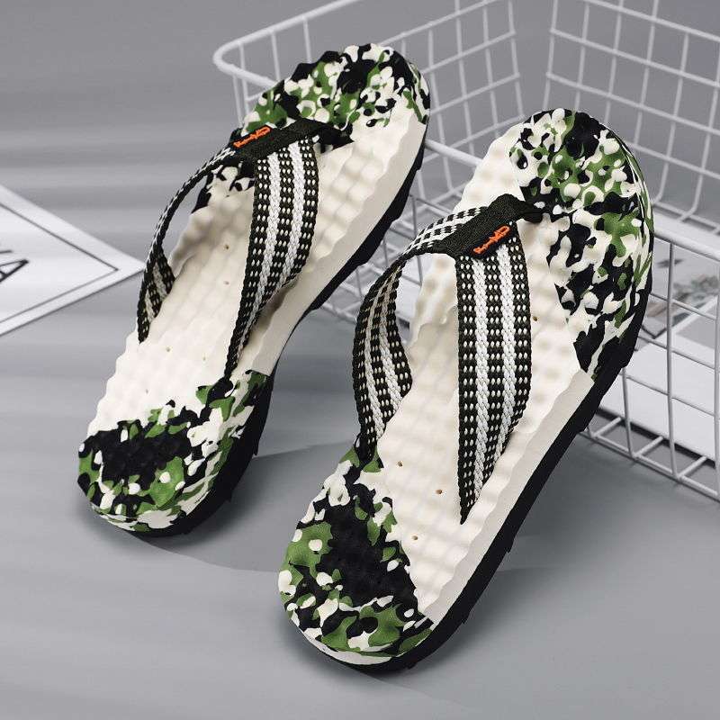 Летние новые трендовые мужские шлепанцы в корейском стиле, большого размера, массажные шлепанцы-вьетнамки, повседневные пляжные шлепанцы