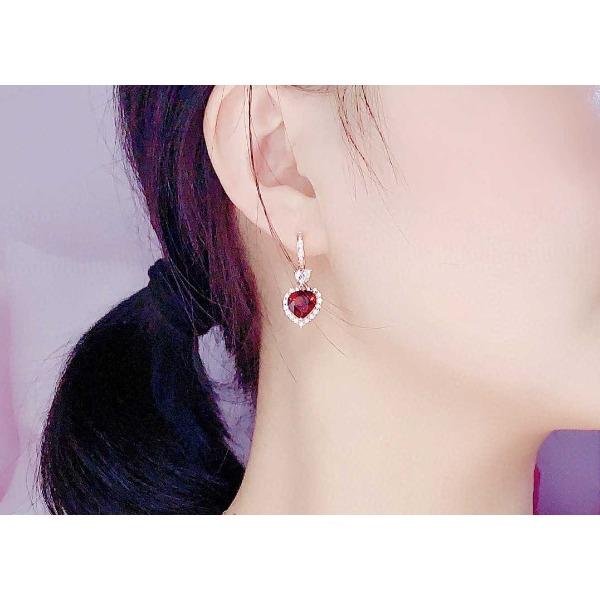 Имитация мозамбикского гранатового красного кольца-сердца, женская любовь швейцарский топаз синий кулон серьги.