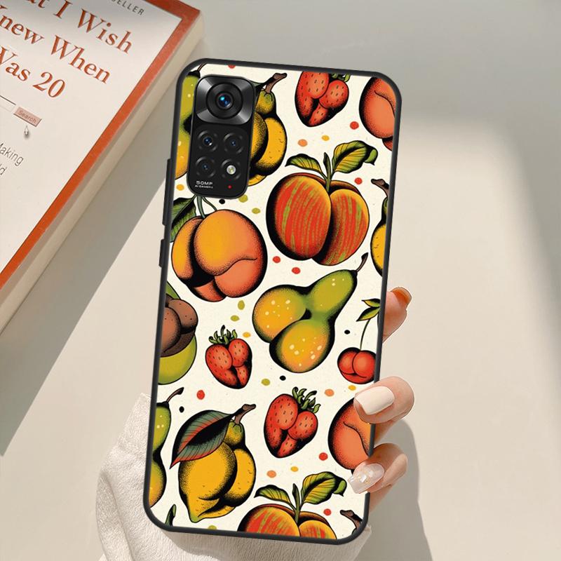Чехол с изображением сексуальных грибов, моркови и фруктов для Xiaomi Redmi Note 10 8 9 11 Pro 8T 9S 10S 11S Redmi 10C 9C 9A 9T K50 K40 Gaming