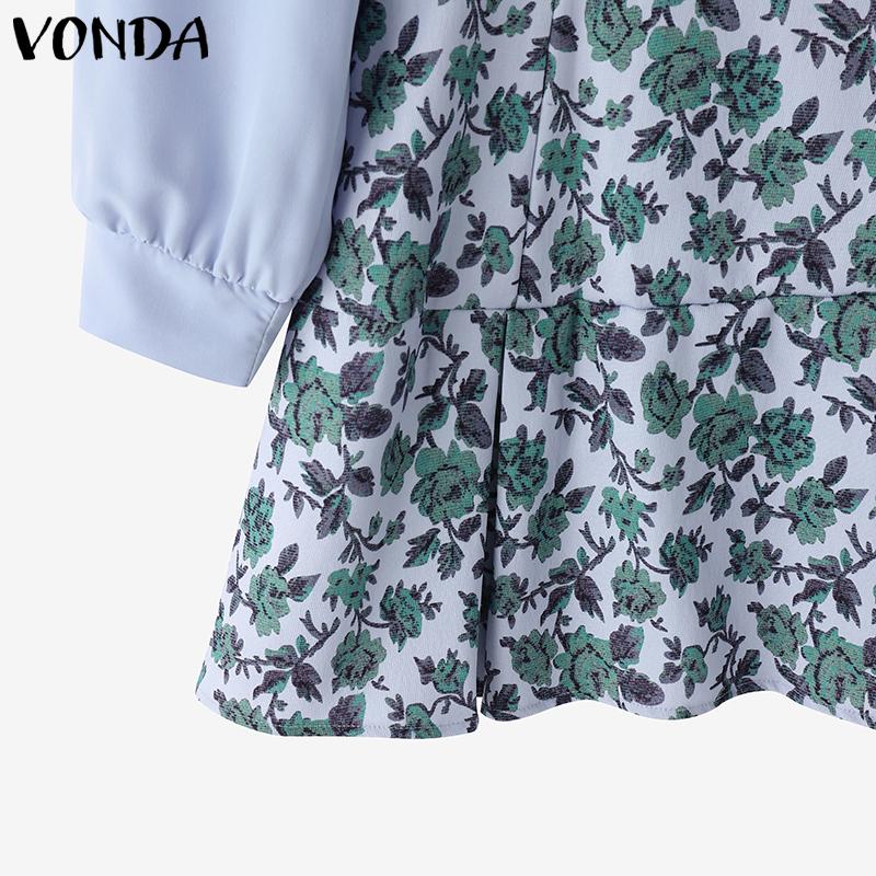 VONDA Женские летние платья из двух частей с длинным рукавом и цветочным принтом