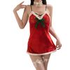 Women's Thick Velvet Christmas Sleep Dress Role Play Lingerie Set for Fall Winter