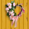 Valentine'S Day Dead Branch Love Wreath Romantic Qixi Festival Bow Wreath Wedding Scene Arrangement Props