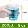 Eupako 8 oz. Plastic Cups with Lids, 100-Pack Disposable Clear Cups with Lids, for Cold Drinks, Parfaits, and Smoothies