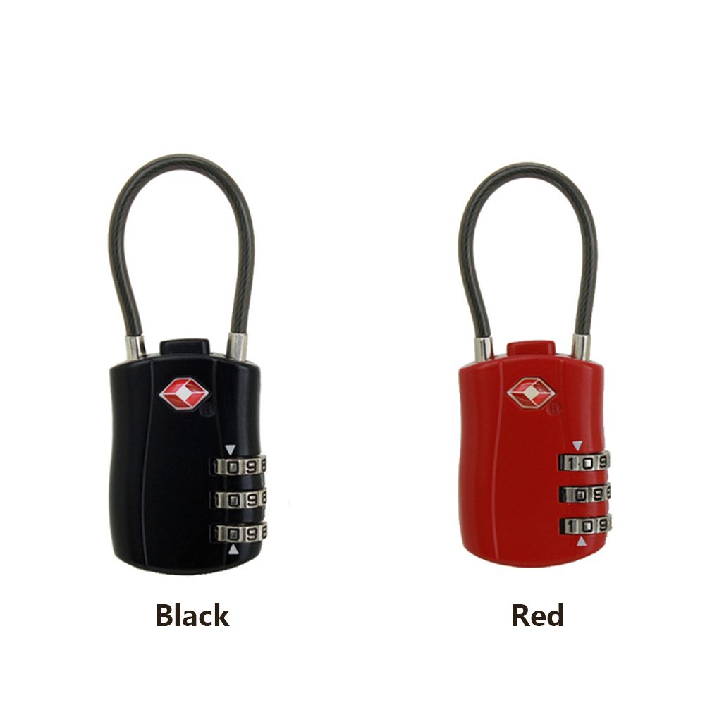Security Multi-purpose TSA Customs Lock Anti-theft Safely Code Lock 3 Digits TSA Steel Wire Lock