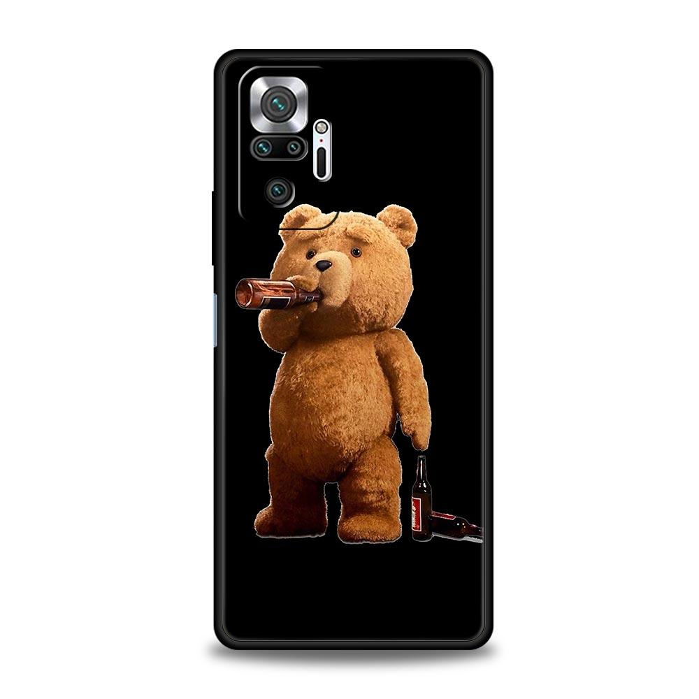 Funny Just Relax Brown Bear Luxury Phone Case For Xiaomi Redmi Note 12 11 10 Pro Plus 9S 9 8 7 9T 8T 9C 9A 5G K40 Gaming Cover