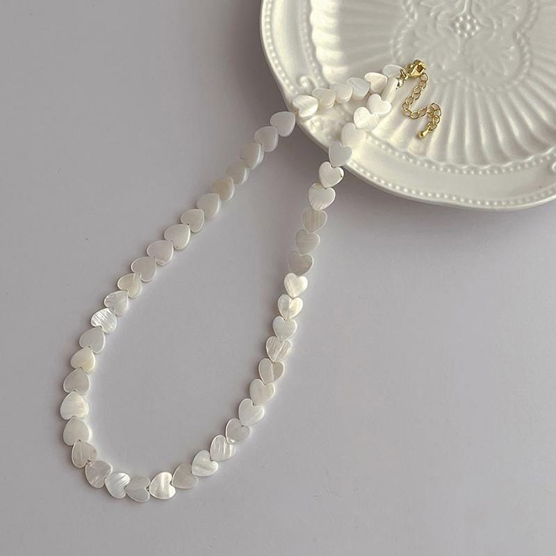 Универсальное изысканное 6-миллиметровое ожерелье из бисера в форме сердца для женщин и девочек, милый темперамент, простота, ключичная цепочка, подарки