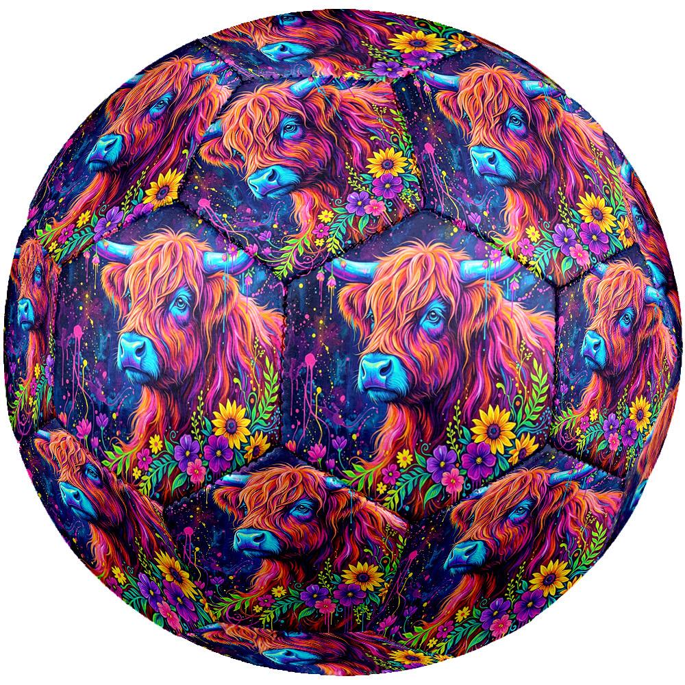 1pc Colorful Highland Cow Durable Size 5 Soccer Ball Professional Match Training Football Indoor &Outdoor Sports Ball p60138