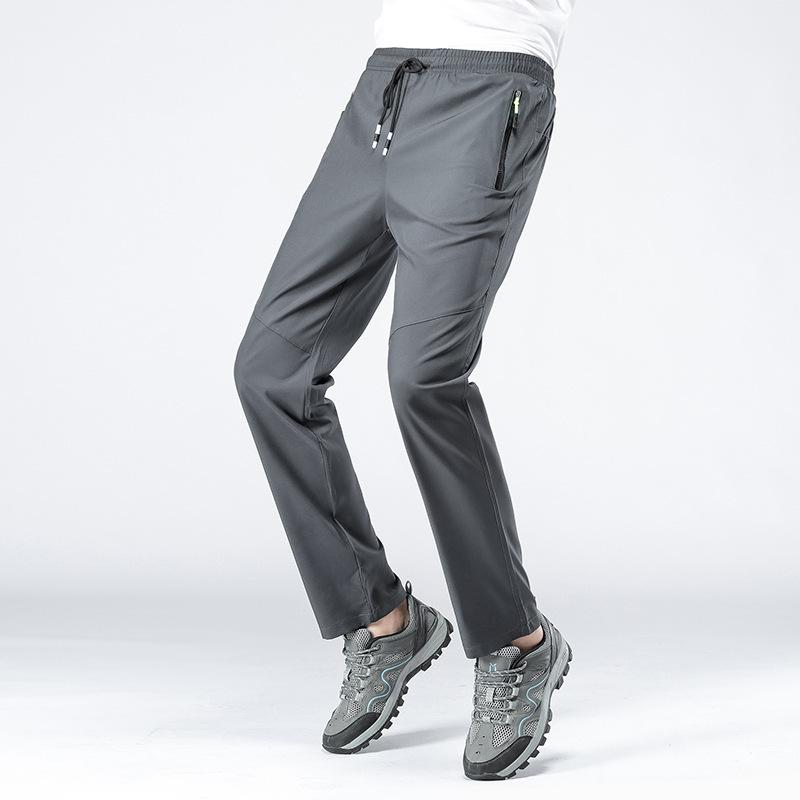 Летние мужские повседневные мужские брюки для бега с эластичной резинкой на талии, спортивные дышащие длинные быстросохнущие брюки для спорта на открытом воздухе