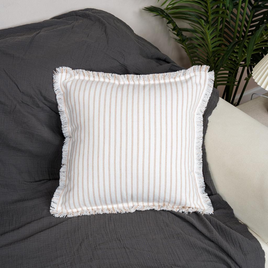 Подушка в полоску, простая подушка с ветром и бахромой, наволочка для подушки с рисунком в виде песка