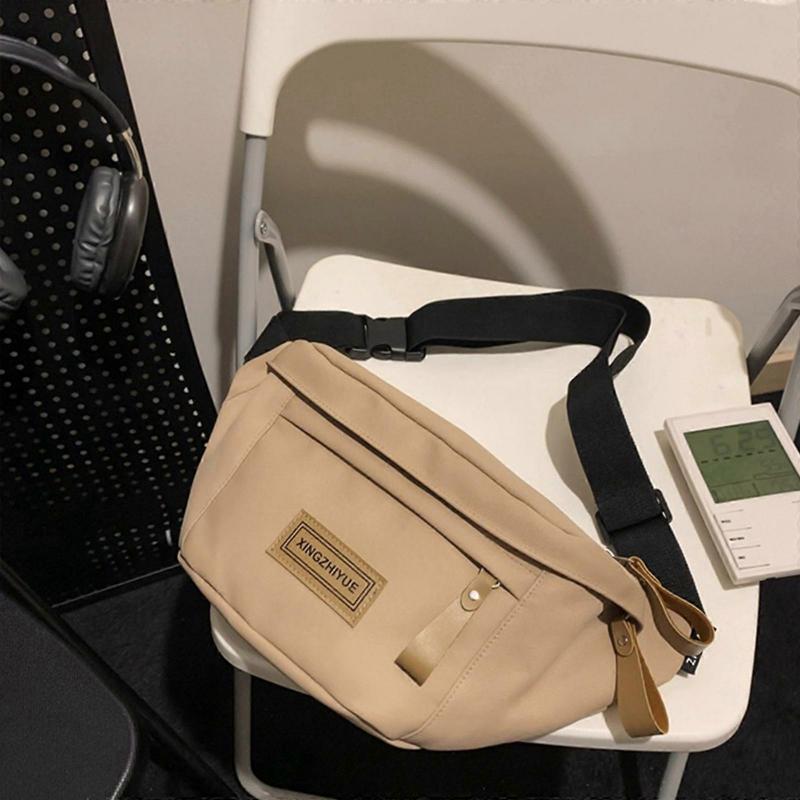 Stylish and Versatile Nylon Crossbody Bag with Adjustable Shoulder Strap Suitable for Various Occasions  White