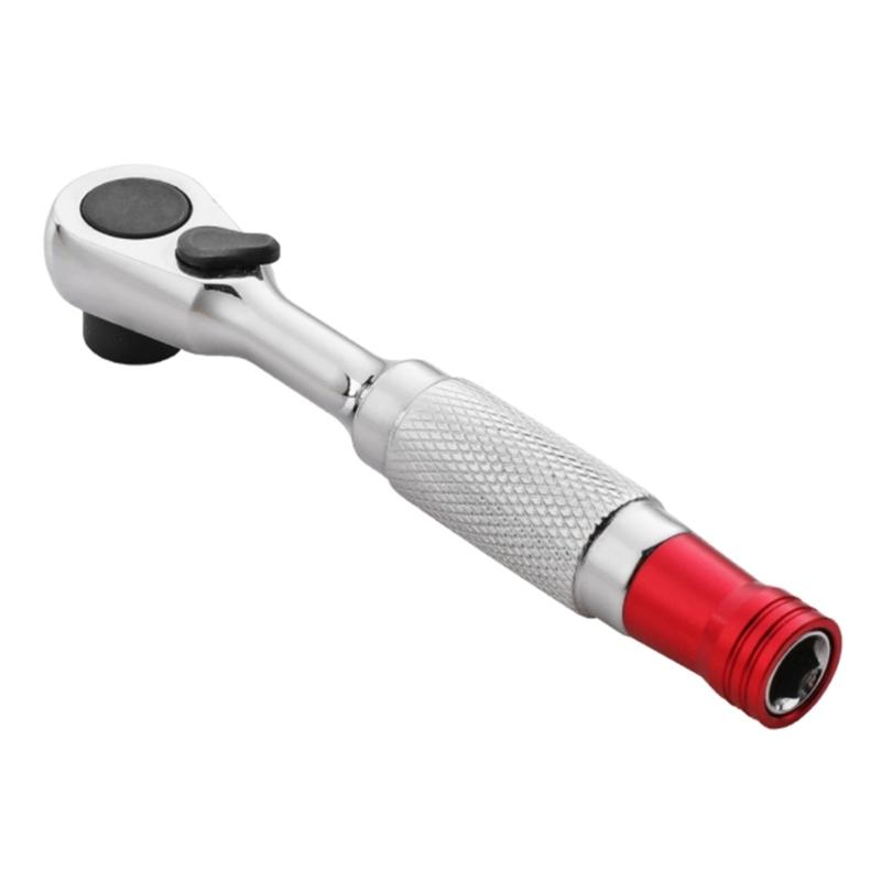 Двухсторонний храповый ключ Инструмент Эргономичная нескользящая рукоятка Привод 1/4" Храповая рукоятка Для использования в домашней мастерской