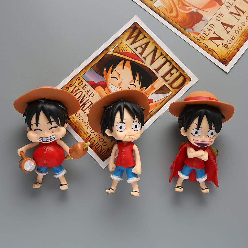 3 шт. Аниме One Piece Фигурка Манки Д. Луффи Три Выражения Модель Игрушка Подарок Коллекция Фигурка Действия ПВХ