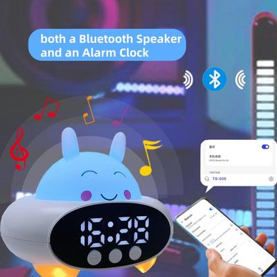 Будильник для детей и взрослых с ночником, Bluetooth-динамик, милый будильник для девочек и мальчиков