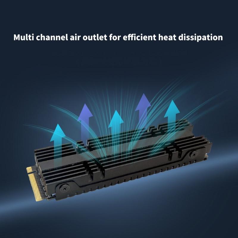 Продвинутое решение для охлаждения M.2 2280 NVMe накопителя. Оптимизированная конструкция воздушных потоков снижает рабочие температуры на 5-30 ℃
