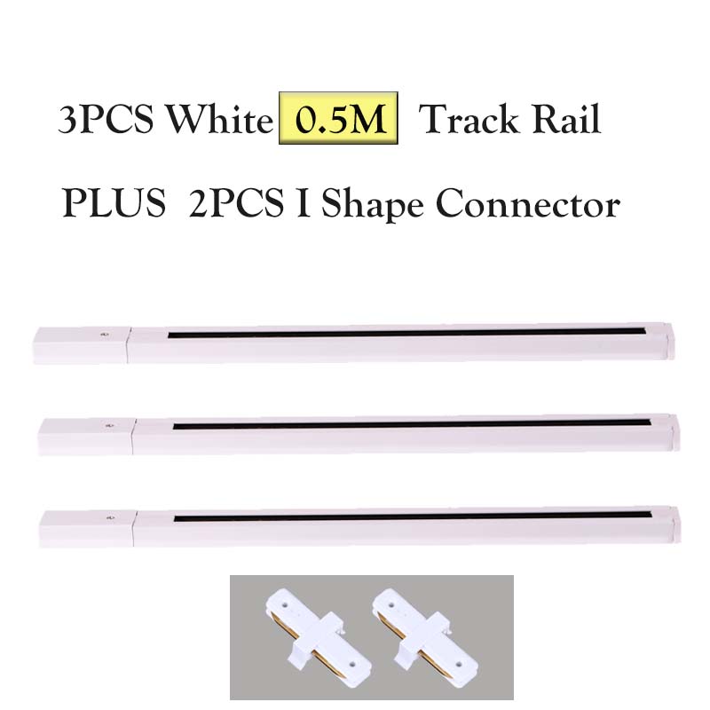 Светодиодный трековый светильник, 2 провода, фитинг для трекового рельса, алюминий, 0,5 м, 1 м, рельсы, соединитель I, T для магазина, дома, установка трека