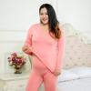 2 PCS Women's Thermal Underwear Tops Pants Bottoms Pyjamas Set Long Johns Winter Warmer Plus Size