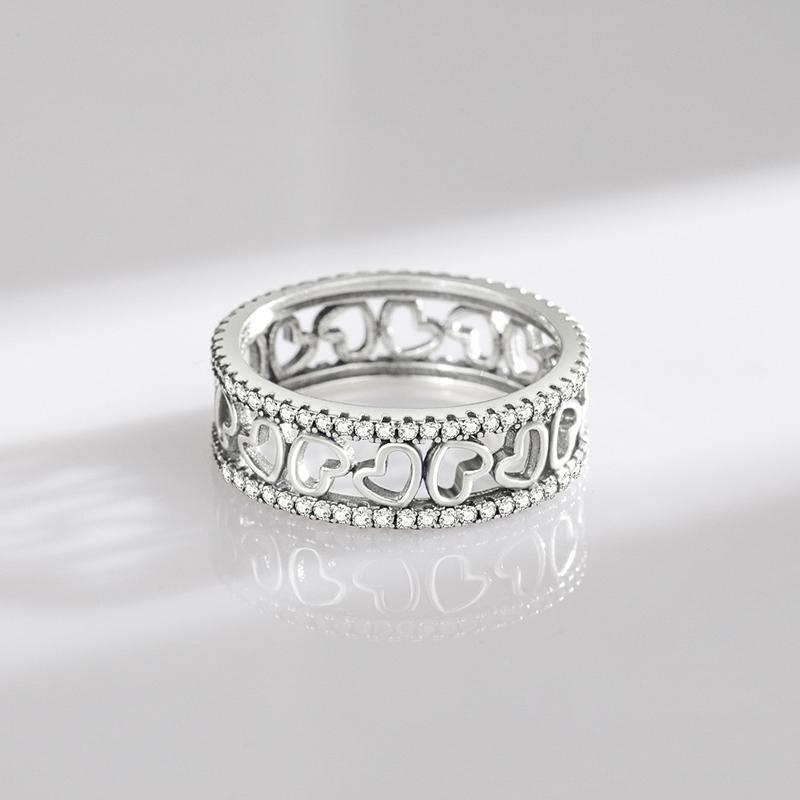 MODIAN Изысканные кольца на палец из стерлингового серебра 925 пробы с сердечками неправильной формы, модное штабелируемое винтажное кольцо для женщин, ювелирные изделия