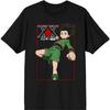 Hunter X Hunter Гон Фрикс Удар и Логотип Кандзи Мужская Черная Футболка