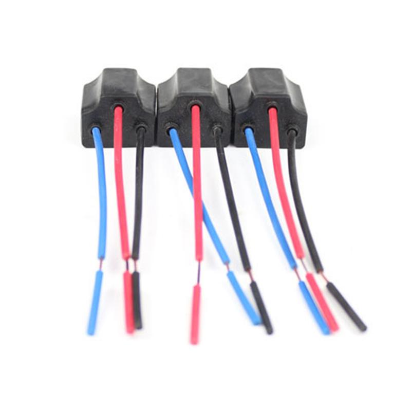 H4 Three Holes Ceramic Wire Wiring Car Head Light Bulb Lamp Harness Socket Plug