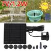 1.2W Solar Panels Water Fountain Pump with 6 Nozzles Solar Powered Fountain Wave Maker for Outdoor Bird Bath Garden Fish Pond