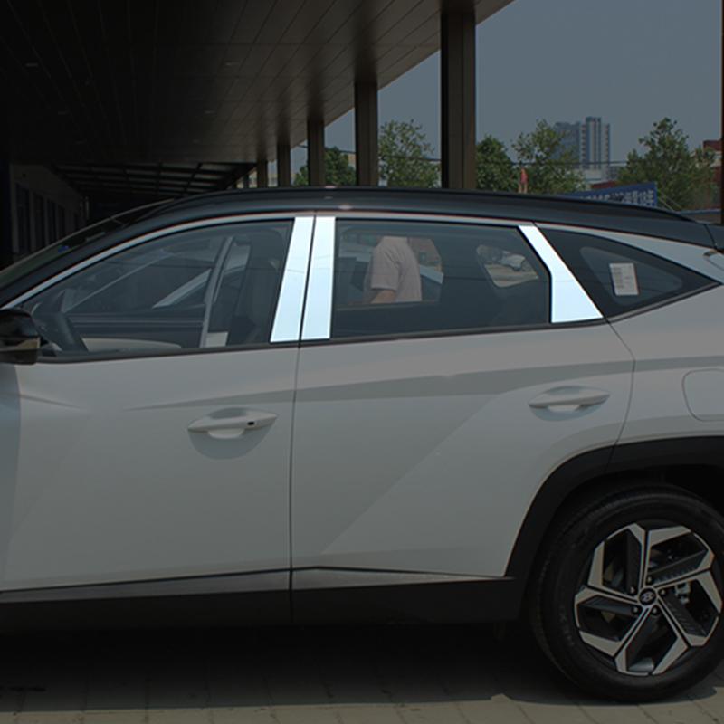 Нержавеющая сталь, стойки для окон автомобиля, накладка на колонку, защитная полоса, наклейки против царапин для Hyundai Tucson NX4 2022