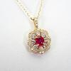 [New] K18 Ruby Diamond Pendant Necklace [i2-6]