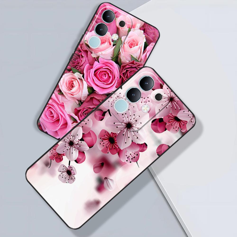 Чехол-крышка для Vivo Y29 4G 2025 Милые Цветы Мягкий Силикон Capa Чехлы для Телефона Для Vivo Y29 4G Чехол Мультяшные Ударопрочные Сумки Coque