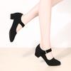 Black Canvas Women Social Practice Dance Shoes Ladies Waltz Latin Party Ballroom Standard Shoes Soft Rubber Sole