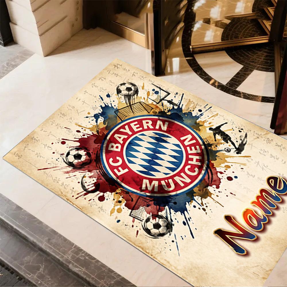 Bayern Munich Soccer Poster Floor Mat Perfect for Study room Dining Room Foyer Living Rooms Anti-slip Rug Office home decor