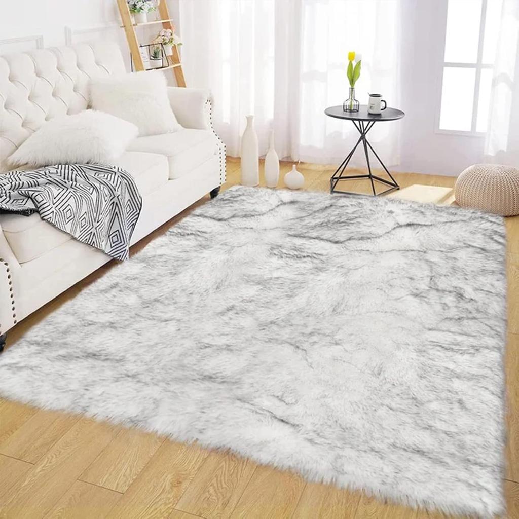 Imitation Wool Rug Artificial Sheepskin Fluffy Plush Carpet for Bedroom Soft Warm Home Decor Children Rugs Living Room Rug White