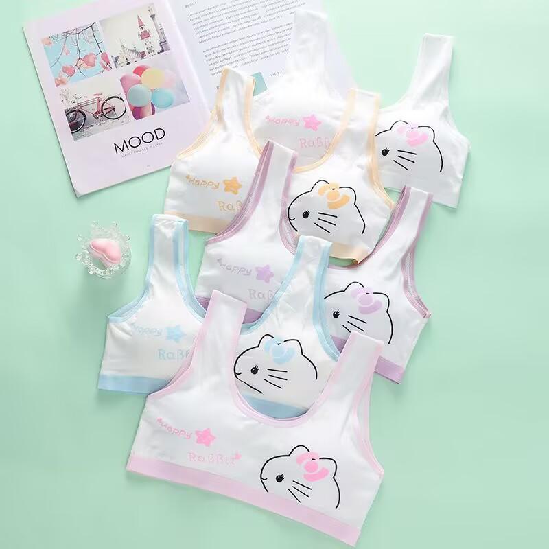Puberty Students Bra Vest Brassiere Panties Teenagers Girls Lingerie Cotton Underwear Sets