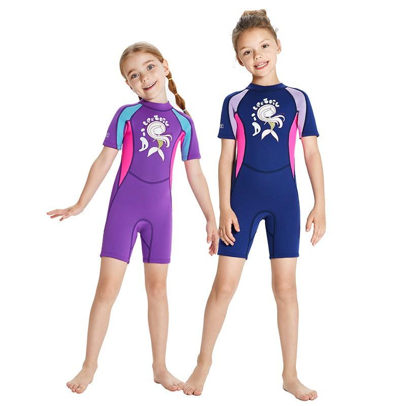 2.5mm Neoprene Kids Full Wetsuit Girls - UV Protection Warmth Buoyancy Snorkeling Surfing Swimming Diving